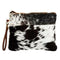 Classic Cowhide Zip Clutch Bag