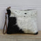 Classic Cowhide Zip Clutch Bag