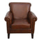 Distressed Rich Brown Leather Armchair