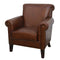 Distressed Rich Brown Leather Armchair