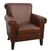 Distressed Rich Brown Leather Armchair